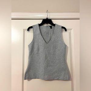 J.Crew V Neck Blouse, Back Zip Up | Grey | Small